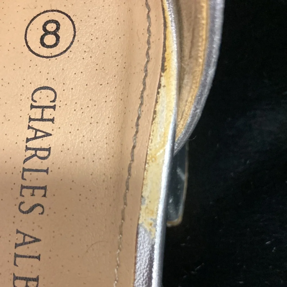 Charles Albert Silver Metallic Sandals Size 8